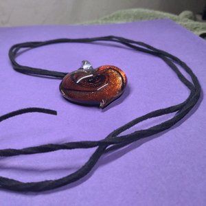 Glittery Heart swirl necklace